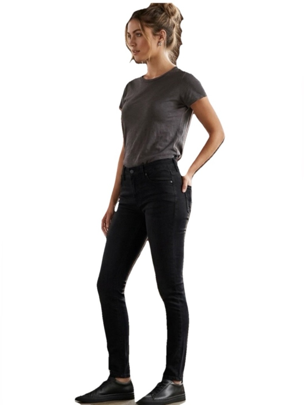 Affliction Bianca Mesh Women’s Black Premium Skinny Fit Cotton Jeans Size 24